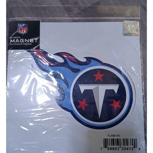 NFL Licensed Logo 8-Inch Magnet Outdoor-Rated Tennessee  Titans