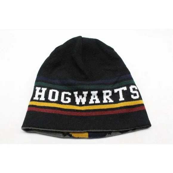 Harry Potter Hogwarts School‎ Crest Reversible Knit Beanie Hat Cap