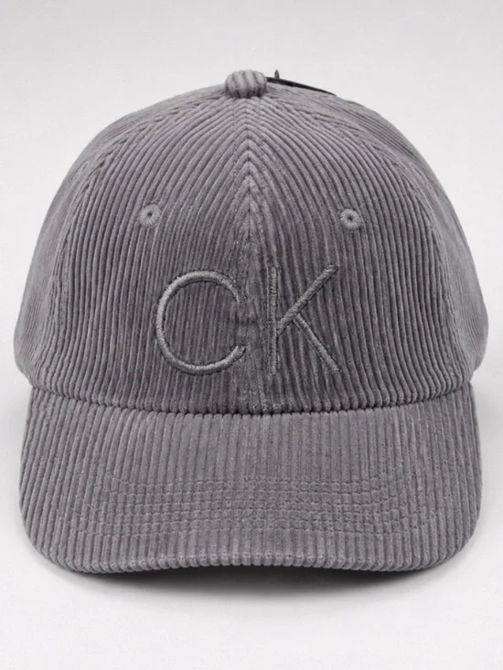 Calvin Klein CK 100% cotton corduroy baseball hat in grey one size NWT