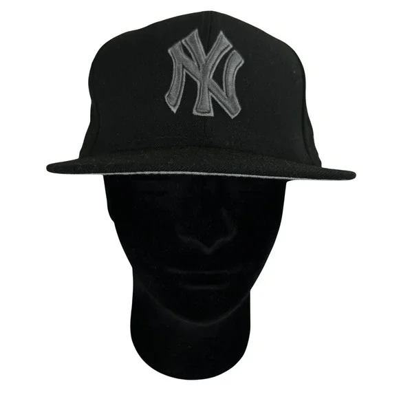 New Era 59FIFTY New York Yankees NY Fitted Hat 7 3/8 Black MLB Baseball Cap