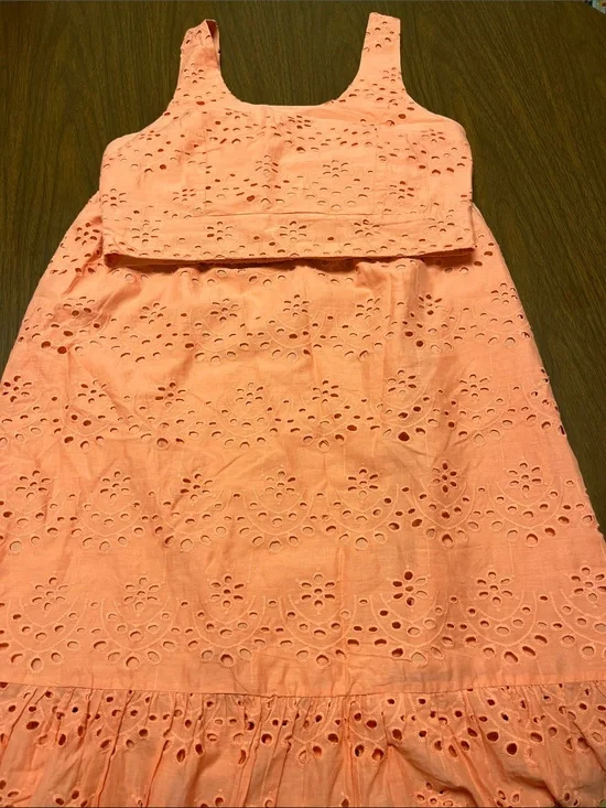 Joie 2-piece orange eyelet skirt and top set, size medium, new without tags