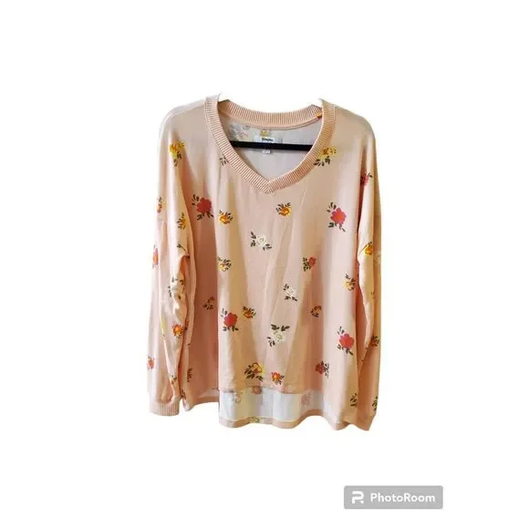 Sonoma Women Size L 2pc Sleepwear Knit Pajama PJ Set Long Floral NWOT