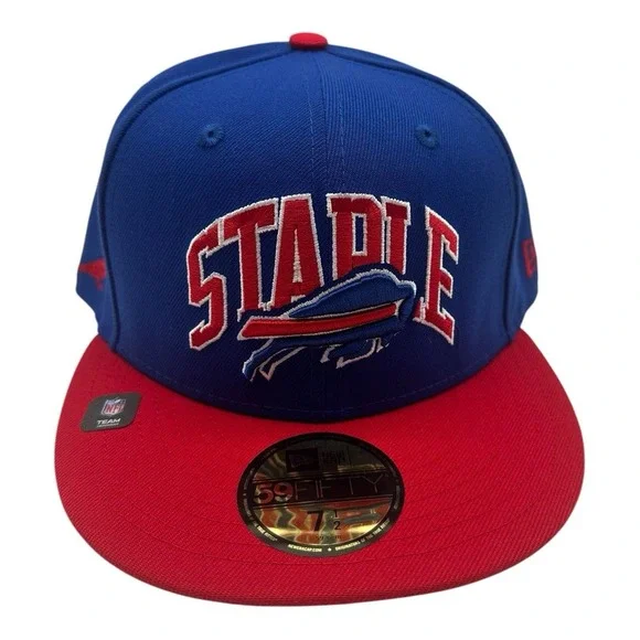 New Era x Staple Buffalo Bills 59FIFTY Hat Cap‎ 7 1/2 Fitted NFL Football Blue