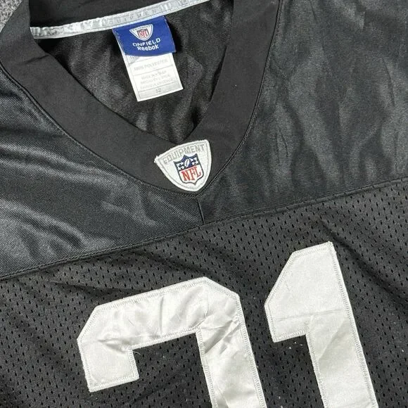 Vintage Oakland Raiders Jersey Mens Size52 Black NFL Stitched Asomugha 21 Reebok