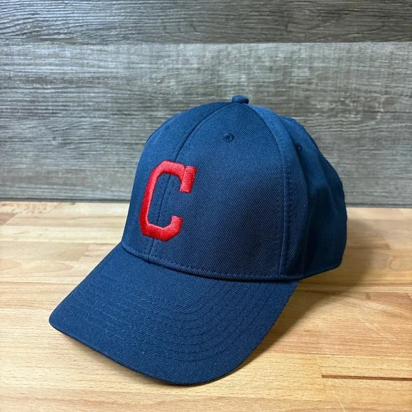 Cleveland Indians‎ Hat Cap Strap Back Blue Red Plain Logo MLB Baseball