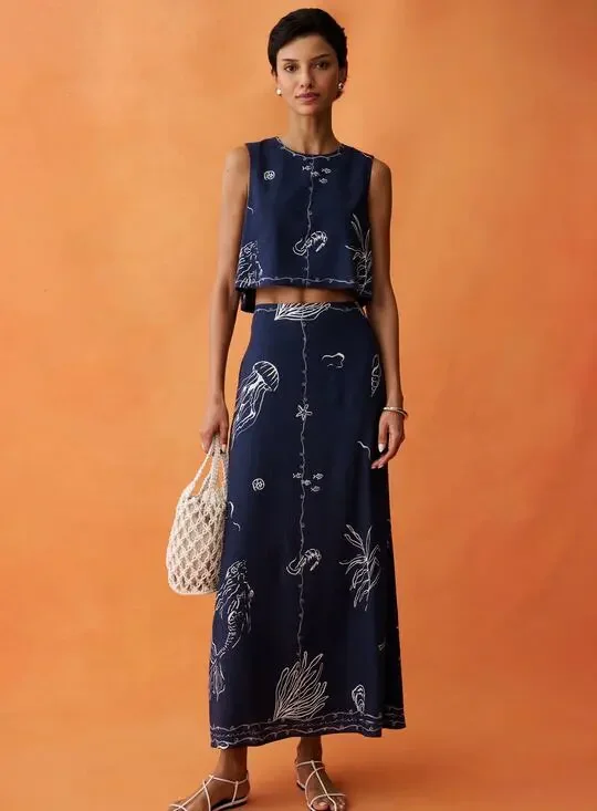 New few moda Anaya Sari set $272 blue size 8