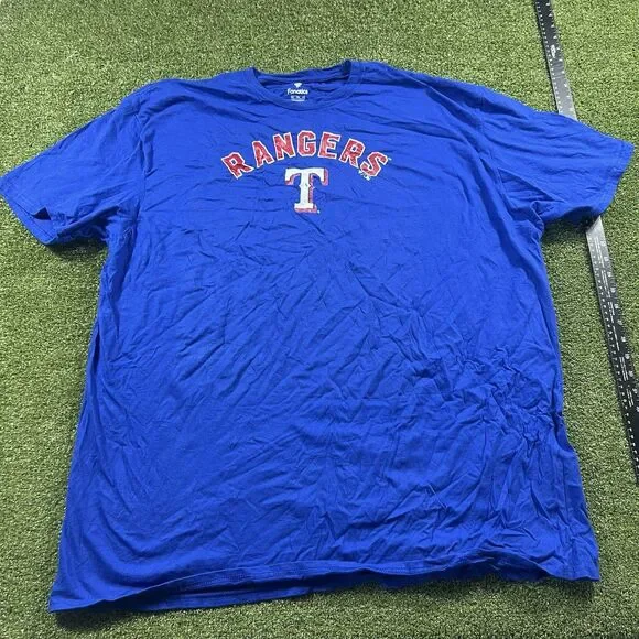 Fanatics Men's Texas Rangers Short Sleeve T-Shirt, Blue, 4XL NWOT
