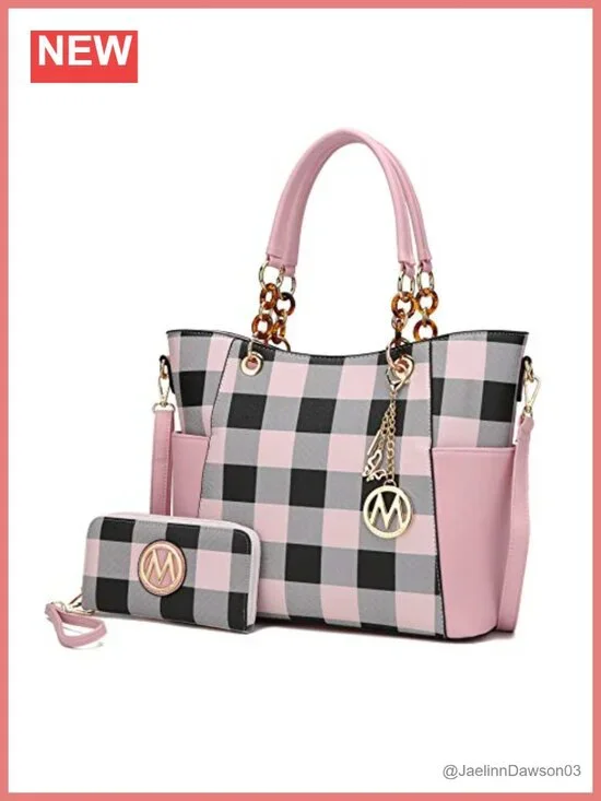 Vegan Leather Tote Bag with Wallet Set, Top Handle Purse, Adjustable Crossbody