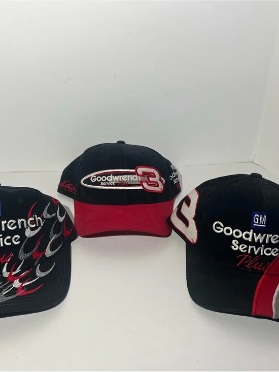 Lot‎ of 3 Vintage Dale Earnhardt Goodwrench Service SnapBack Hats