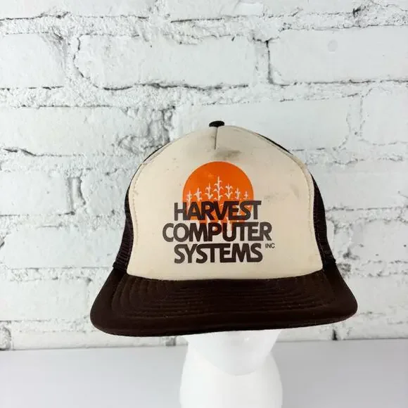 Vintage Harvest Computer Systems Farmer Trucker Snapback