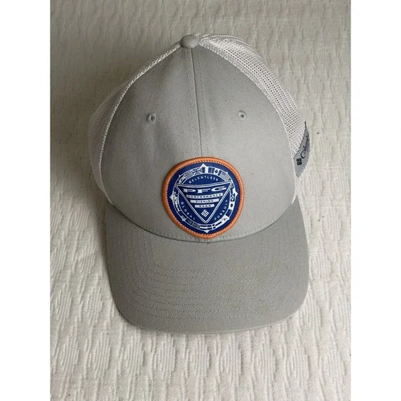 Men's Columbia PFG Hat L/XL Grey And white