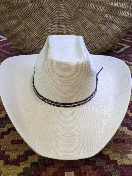 Stetson Square Palm Leaf Cowboy Hat Brick Crown 7 5/8