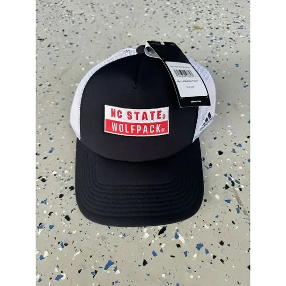 NC State Wolfpack Adidas Men's Snapback Hat New Black Red‎ White Football NWT