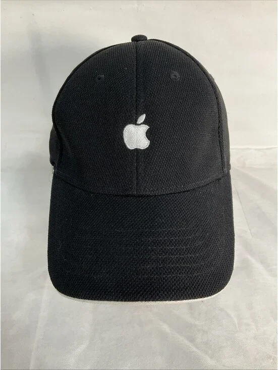 Apple Hat Quake City Caps Unisex OSFM Black Tech Corporate Promo Vintage