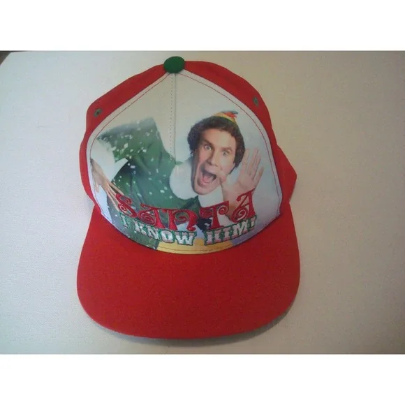 CHRISTMAS SANTA i know him elf  BEACH HAT CAP VINTAGE DEADSTOCK R2