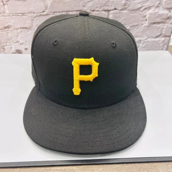 New Era 59FIFTY Pittsburgh Pirates Hat Mens 7 5/8 Black MLB On‎ Field Fitted