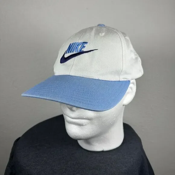 Nike Men's White and Blue Hat