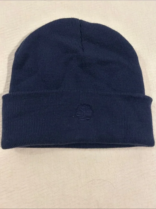 Timberland Men's Dark Navy Folded Cuff Knit Beanie