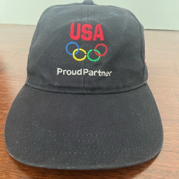 Budweiser USA Olympics Proud Partner Black Baseball Hat One Size