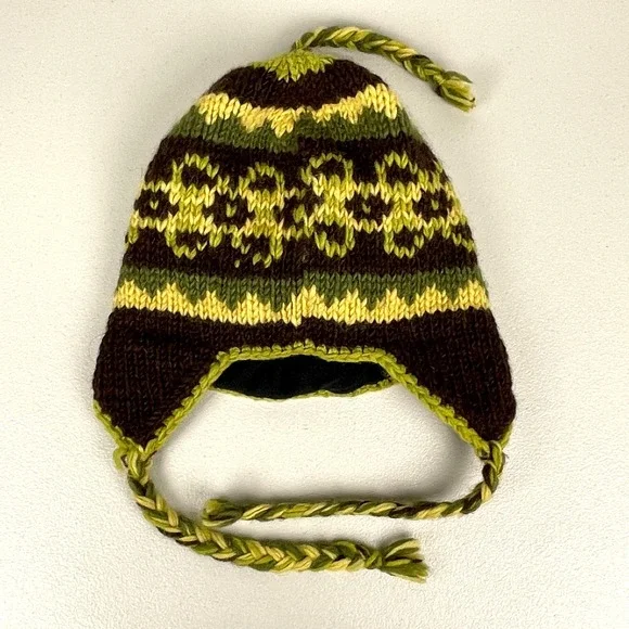 Knit Wool Fleece Lined Beanie Sherpa Winter Stocking Cap Hat Olive Unisex OS
