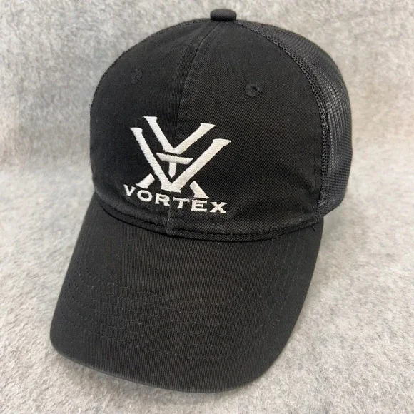 Vortex Embroidered Logo Mens Black Vortex Trucker Hat Snapback Mesh Cap OSFM