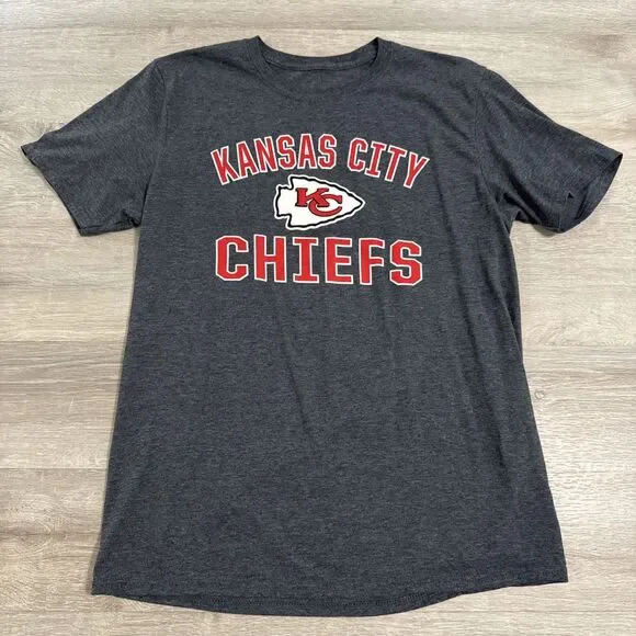 Kansas City Chiefs Shirt NFL Fanatics Men’s Gray Large Short Sleeve Football