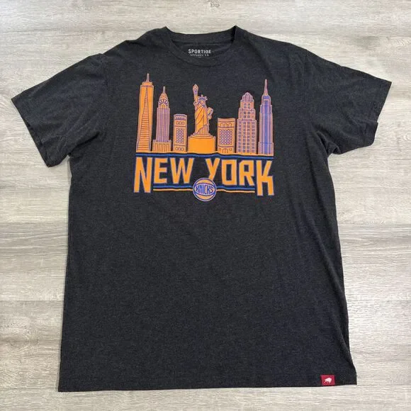 New York Knicks Shirt NYC Skyline Sportiqe Men’s Black XL Cotton Blend Tee