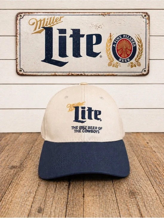 🍺💙 Miller Lite 1975 Snapback Hat 🍺 Navy & White Beer Logo Cap NEW