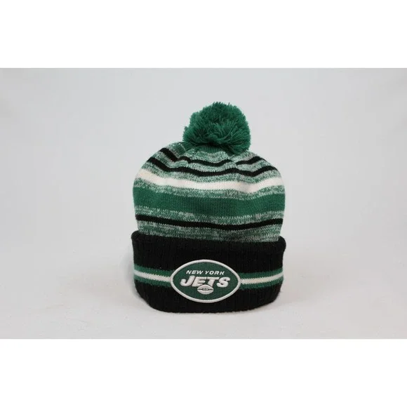 NFL NEW ERA NY JETS  WINTER KNIT CUFFED POM BEANIE ONE SIZE
