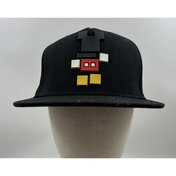 Neff Hat Disney Mickey Mouse Pixel 3D Rubber Snapback Black Red Adjustable Cap