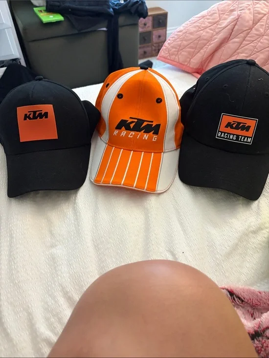 5 hats! KTM dirt bike racing hats curved one size genuine ktm