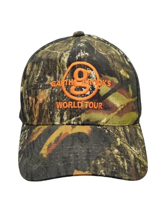 Garth Brooks World Tour Camo Embroidered Strapback Cap Hat Country Music