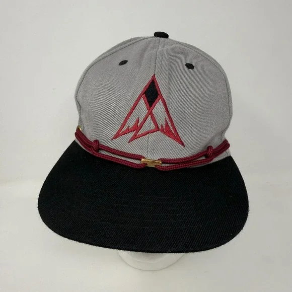 Findlay Hats Gray Black Snapback‎ Hat Red Mountain Logo Lace Detail Portland OR