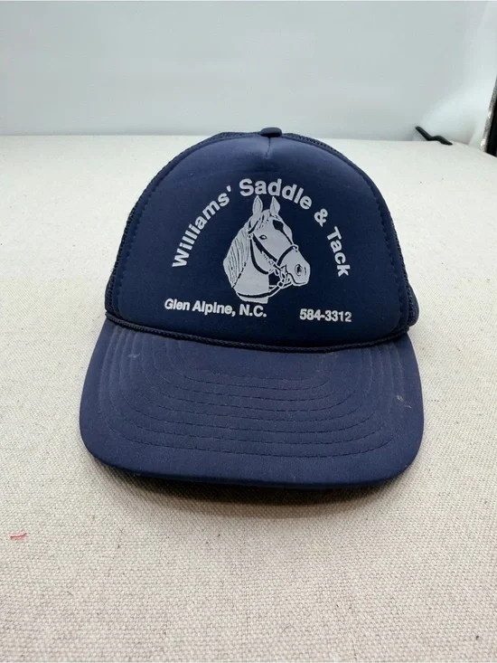Vintage Navy and Tan Mesh Baseball Cap