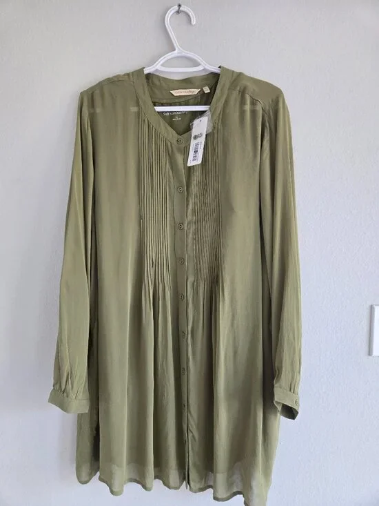 Soft Surroundings Makara Tunic and Tank Top Set in Green Women's Plus size 1X