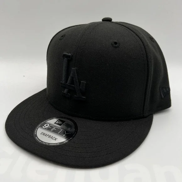 New Era Los Angeles LA Dodgers MLB Black on Black 9Fifty Snapback Adjustable Hat