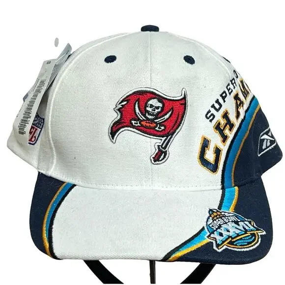 NWT Vintage Tampa Bay Buccaneers Hat Cap NFL 2003 Super Bowl Champions Reebok