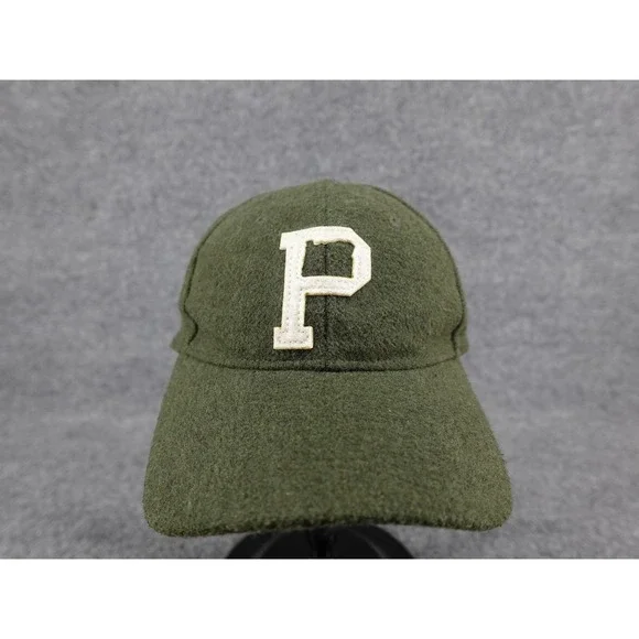 Portland Gear‎ Baseball Cap Mens OSFM Green Wool Blend Leather Strap P Patch