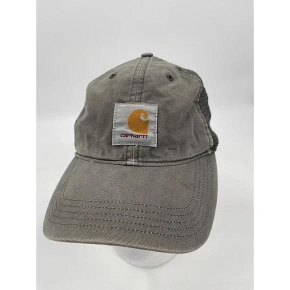 Carhartt Patch Hat Spell Out Script Logo Mesh Snap Back Trucker Baseball Dad Cap