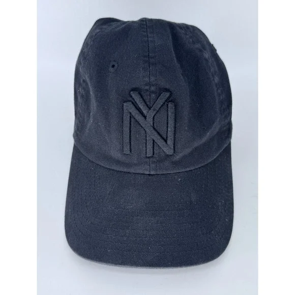 American Needle New York Yankees Hat Black Tonal Logo Adjustable MLB Cap