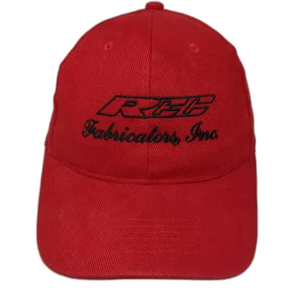 Red Baseball Cap One Size REC Fabricators Inc Embroidered Logo Slideback Hat