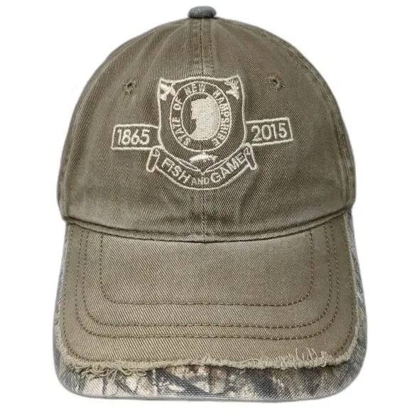 Outdoor Cap Baseball Brown One Size New Hampshire Fish Game 150 Years Camo Hat