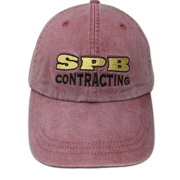 Adams Baseball Cap Red One Size SPB Contracting Slideback Leather Strap Hat