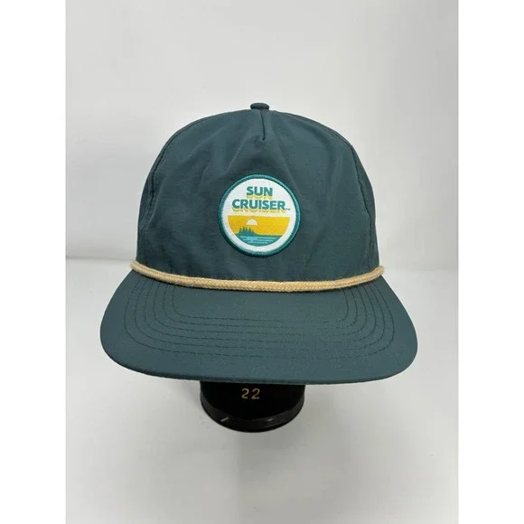 Sun Cruiser Iced Tea‎ Vodka Teal Rope Hat Adjustable Snapback Cap Retro Style