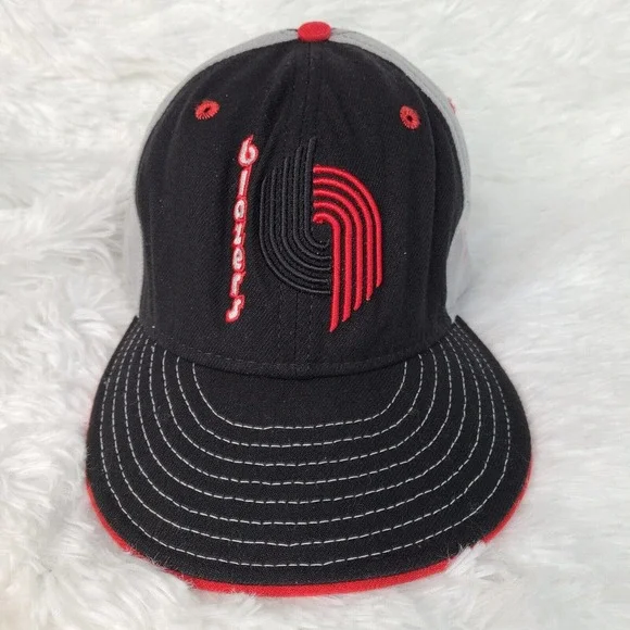 Portland Trail Blazers Fitted Cap Hat Size 7‎ 1/4 NBA Hardwood Classics Men's