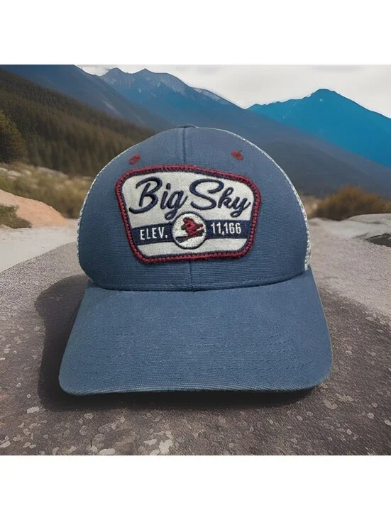 Big Sky Montana Ele 11,166 Rocky Mountains Skiing Downhill Biking Baseball Cap