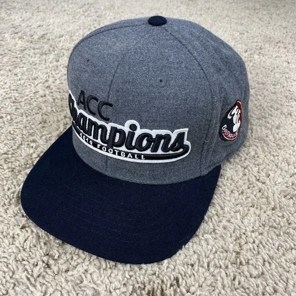 TOW FSU Seminoles‎ 2012 ACC Football Champs Snapback Hat Gray Black Trucker Cap