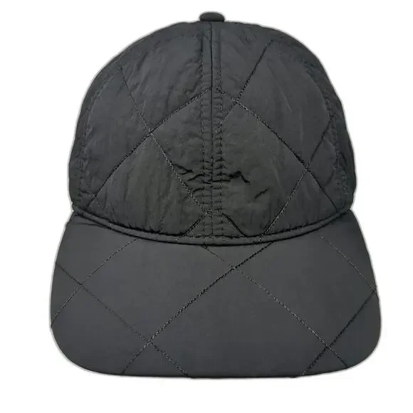 All in Motion Baseball Cap Black One Size Quilted Nylon Adjustable Cord Hat