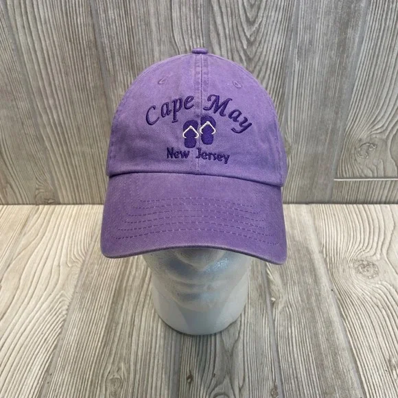 Royal Resortwear Cape May New Jersey Purple Baseball Cap Hat Flip Flops Cotton