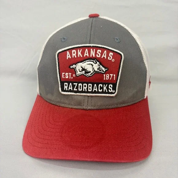 Zephyr Arkansas Razorbacks Trucker Hat Mens OSFA Red Grey Snapback Mesh Cap